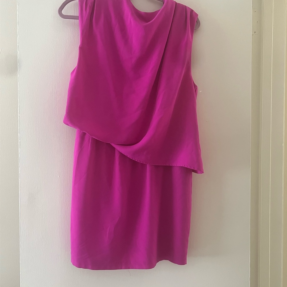 TCEC Vibrant Pink Draped Mini Dress